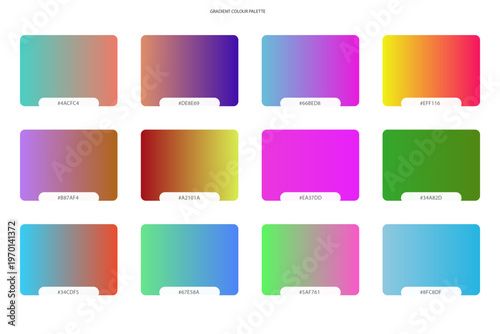 Wallpaper Mural Collection of twelve colorful gradient swatches for design 3. Torontodigital.ca