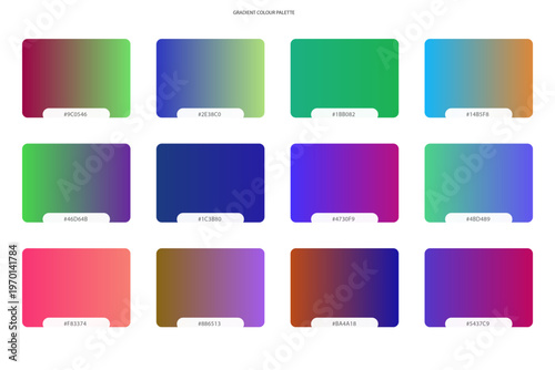 Wallpaper Mural Collection of twelve colorful gradient swatches displayed in a grid 3. Torontodigital.ca