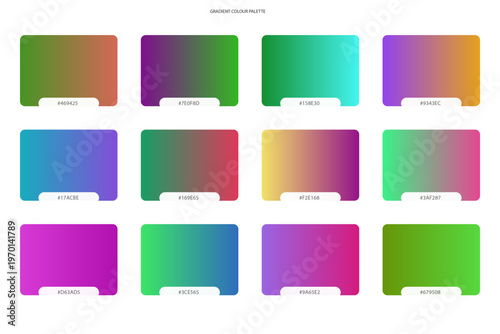 Wallpaper Mural Collection of twelve colorful gradient swatches 2. Torontodigital.ca