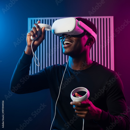 young man watching video