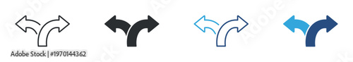 Two Way Direction Icon Set, Left Right Arrows, Navigation Choice and Decision Path Symbols, Vector Illustration