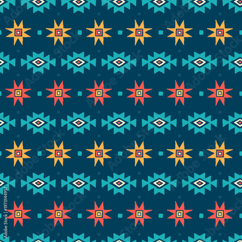 Hand drawn  abstract seamless pattern, ethnic background, aztec style - great for textiles, banners, wallpapers, wrapping - vector design