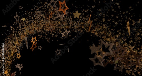 фотографія Stunning image of golden stars against a black backdrop