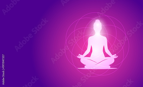 sagoma, donna, silhouette, meditazione, yoga, benessere, relax,  rilassare, la mente,  posizione yoga, 