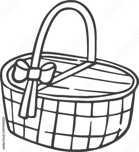 Picnic Basket Doodle Illustration