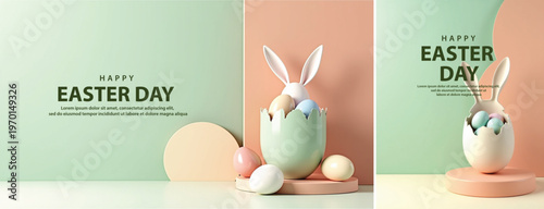 Elegant Easter day background, Decorative happy easter day background for website, social media template