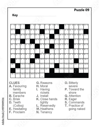 Printable Acrostic Word Puzzle Worksheet for Brain Exercise and Education