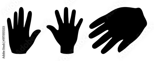 Haptic feedback hand icon set with solid black icon on white background featuring gesture, touch, interaction with iconography and user interface