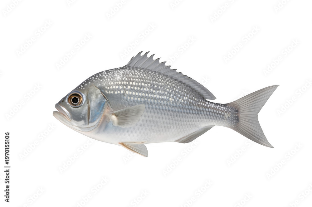 Fototapeta premium Silver fish swimming on transparent background