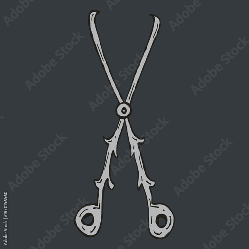 Boutique Hand-Drawn Vintage Sugar Cutters. Artisan Antique Tea Tool Vector for Blogs and Specialty Branding