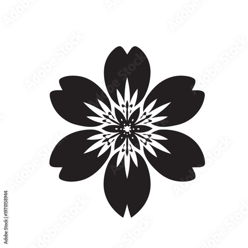Elegant Heart Petal Flower Icon