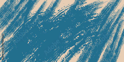 A dynamic blue brush strokes pattern on a beige background, creating a textured and visually appealing abstract design element