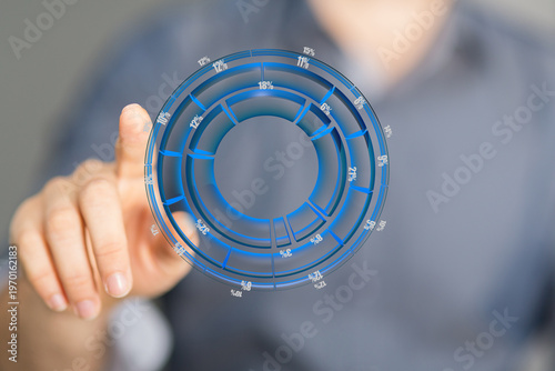 Person interacting with a d...