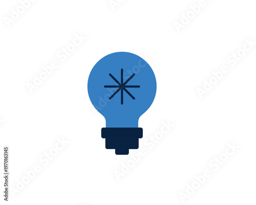 Glowing light bulb with a star symbol for creative solutions and technical innovation.