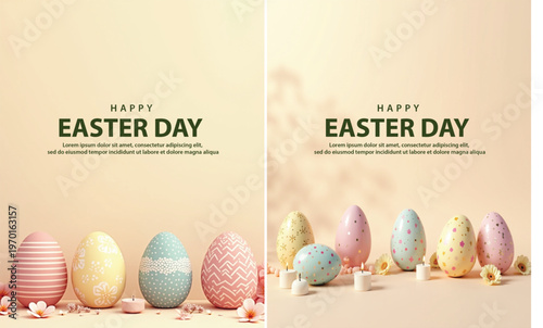 Elegant Easter day background, Decorative happy easter day background for website, social media template