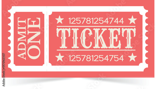 Retro admission ticket design admit one vintage event pass vector