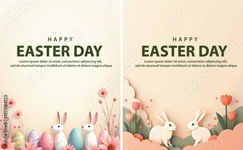 Elegant Easter day background, Decorative happy easter day background for website, social media template