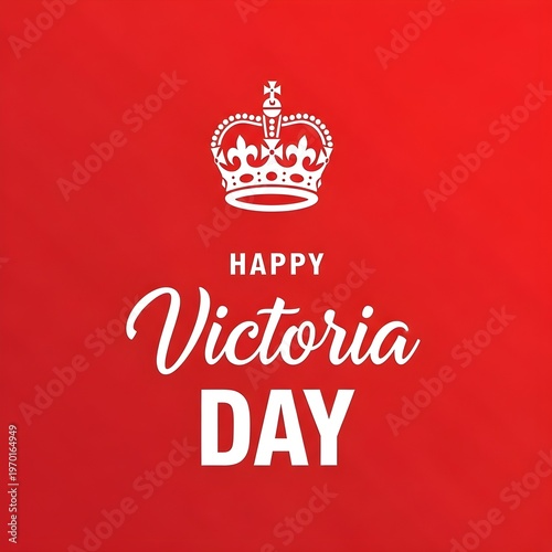 Happy canada day victoria day festive red background with crown