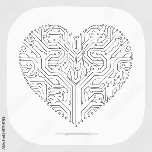 Circuit board heart electronic design.