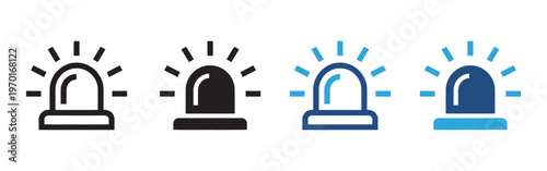 Ambulance siren icon emergency warning light symbol in outline and solid style vector illustration