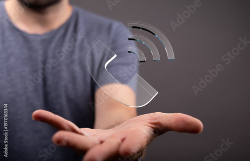 Person presenting a telepho...