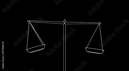Wallpaper Mural Simple Line Art Scales of Justice Balancing Concept. Torontodigital.ca