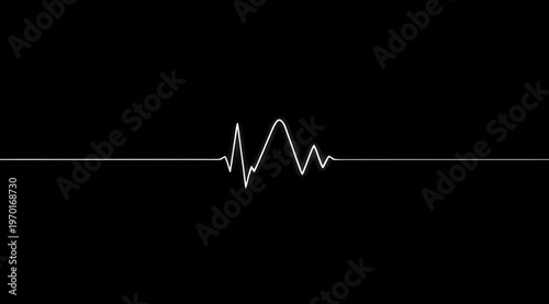 Wallpaper Mural Minimalist electrocardiogram line graphic on black background. Torontodigital.ca
