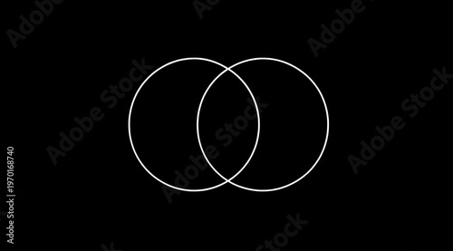 Wallpaper Mural Abstract animation of two white circles merging on a black background. Torontodigital.ca