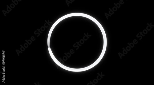 Wallpaper Mural Abstract glowing white circle on black background animation loop. Torontodigital.ca