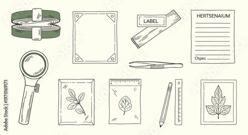 Vintage scrapbook elements collection frames ribbons and decorative borders isolated on transparent background