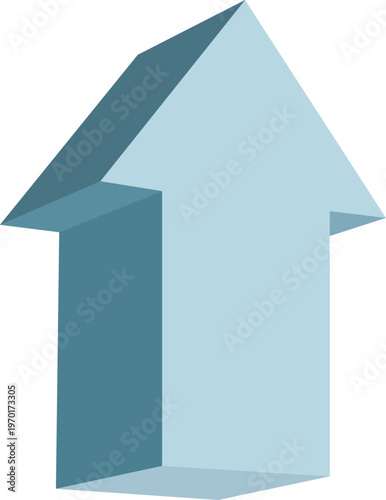 House Shape Up Arrow Concept Representing Real Estate Growth and Investment