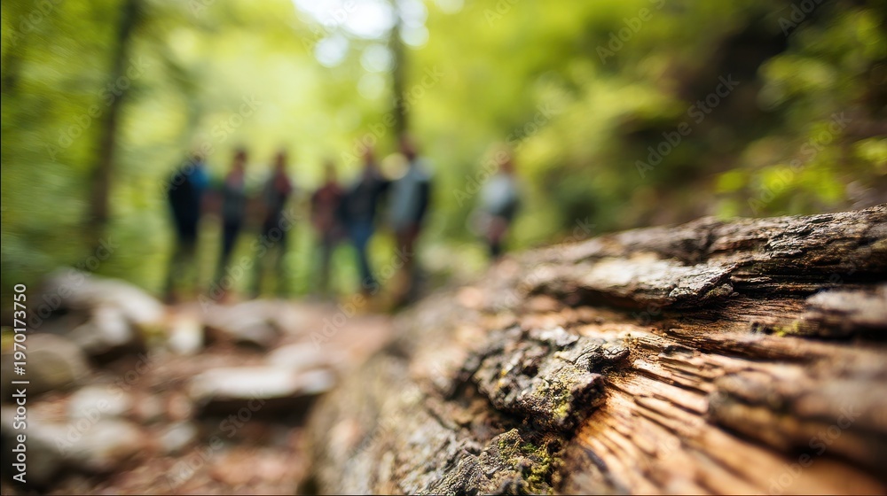 Fototapeta premium team outdoor nature event with blured nature background