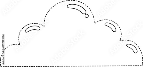 Stylized Cloud Outline with Highlights - Simple Vector Graphic