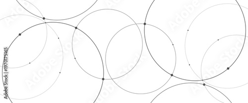 Vector creative technology graphic design element with overlapping circles dots and dashed circles