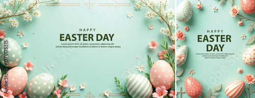 Elegant easter day background, Decorative happy easter day background for website, social media template