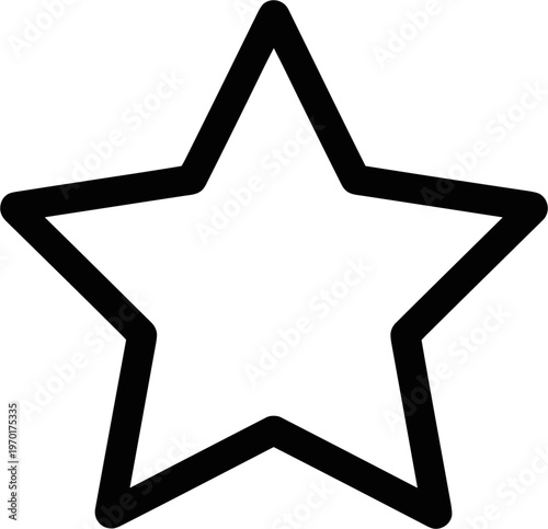 Simple Black Outline Star Icon on White Background