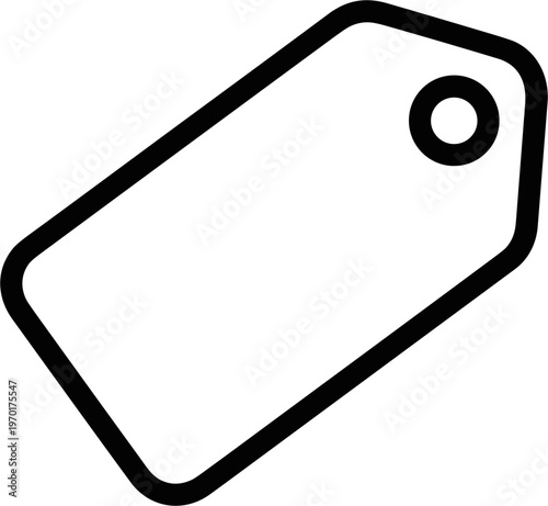 Simple blank tag icon isolated on white background, product label, price tag, marketing concept
