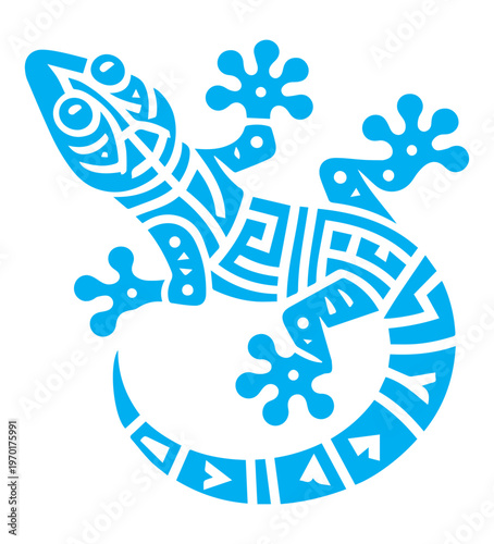 Gecko with tribal patterns
