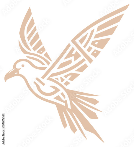 Albatross bird with a tribal design on its wings