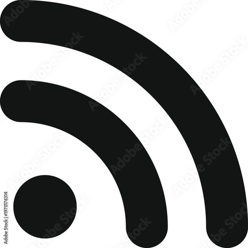 Blog and News Feed Icons. RSS signal and link symbol. Podcast and broadcast graphic design. Internet broadcasting icons
