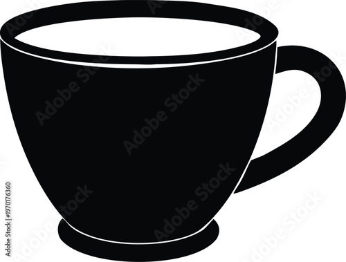 Black coffee cup simple silhouette vector illustration