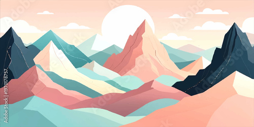 A woman and a man in a scenic mountain landscape with snow peaks, clouds, a lake, and a natural view