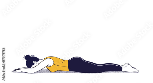 Woman Practicing Yoga Cobra Pose Prep Stretch