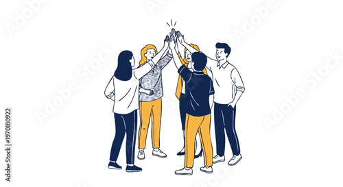 Diverse team celebrating achievement with high five