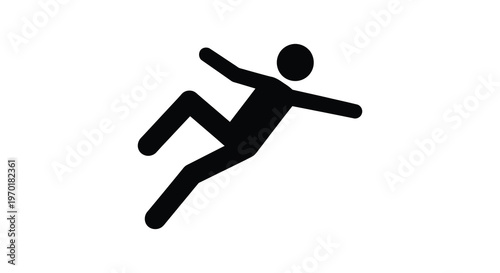 A stark black figure appears to be falling forward with arms outstretched creating a dynamic silhouette high quality