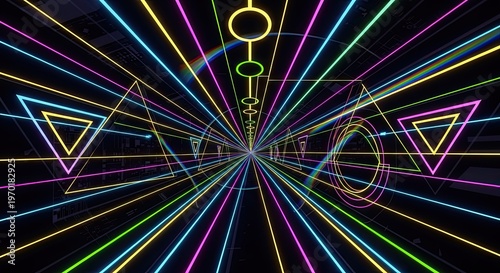 Futuristic marketing tunnel abstract digital art for innovative brand strategies