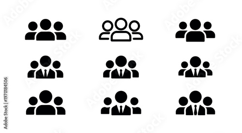 Human figures collection stylized team group representation simple people icons modern vector illustration design