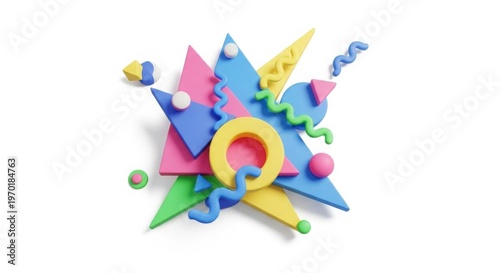 Colorful abstract shapes a playful composition of geometric forms and vibrant hues