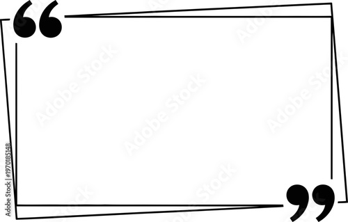 Modern quote template with stylized quotation marks