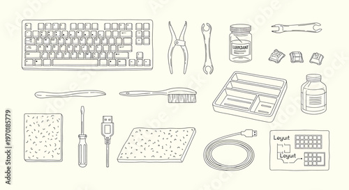 Architectural blueprints and technical drawings isolated on transparent background